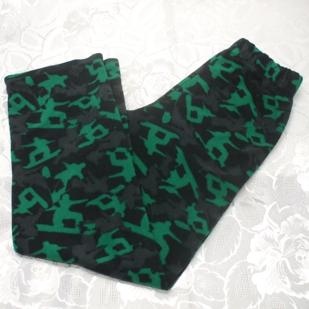 Kids Black And Green PJ Bottoms M 10/12 Years